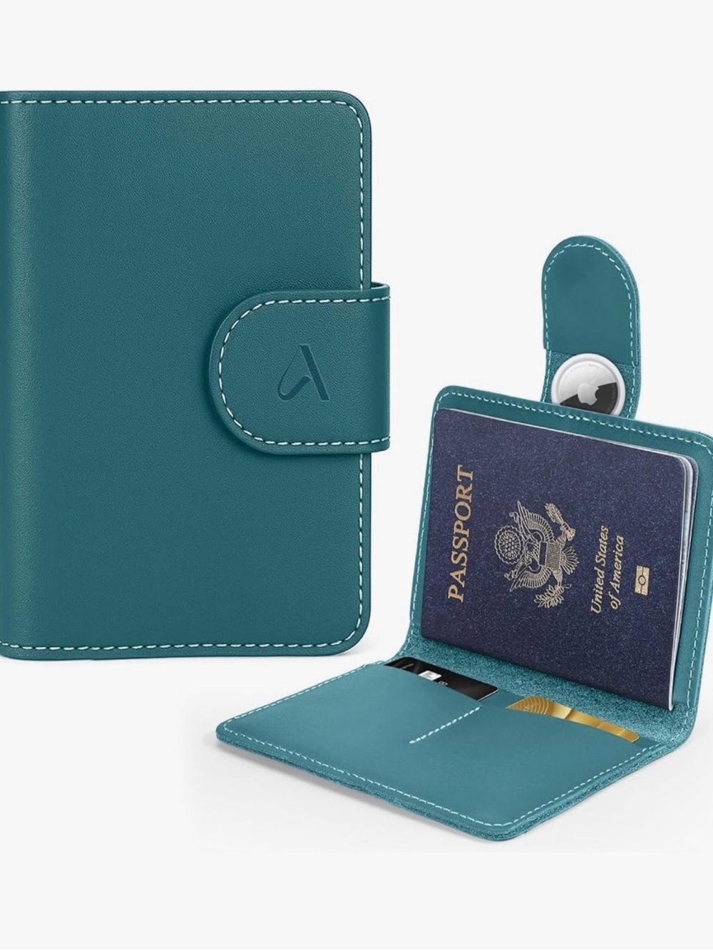 Teal Passport Wallet with Card Slots